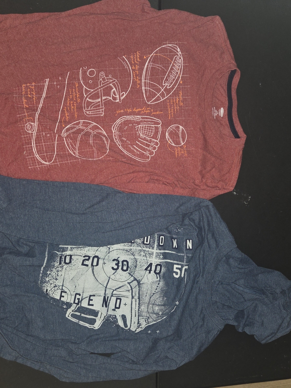 Place Boys' Long Sleeve Graphic Tees in Red Heather & Blue